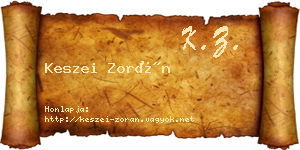 Keszei Zorán névjegykártya